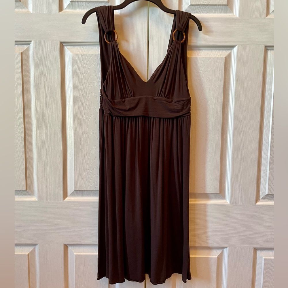Victoria's Secret Brown Midi Dress - M - Built-in Bra Bra Tops